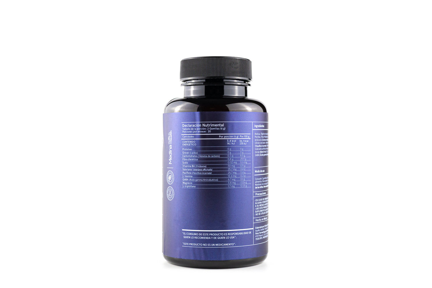 Medinatural Gaba, Valeriana Y Pasiflora Gomitas 40 Pzas De 3gr