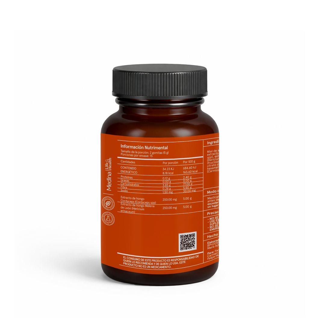 Medinatural Gomitas Melena León y Cordyceps 30 Gomitas (2.5 g c/u)