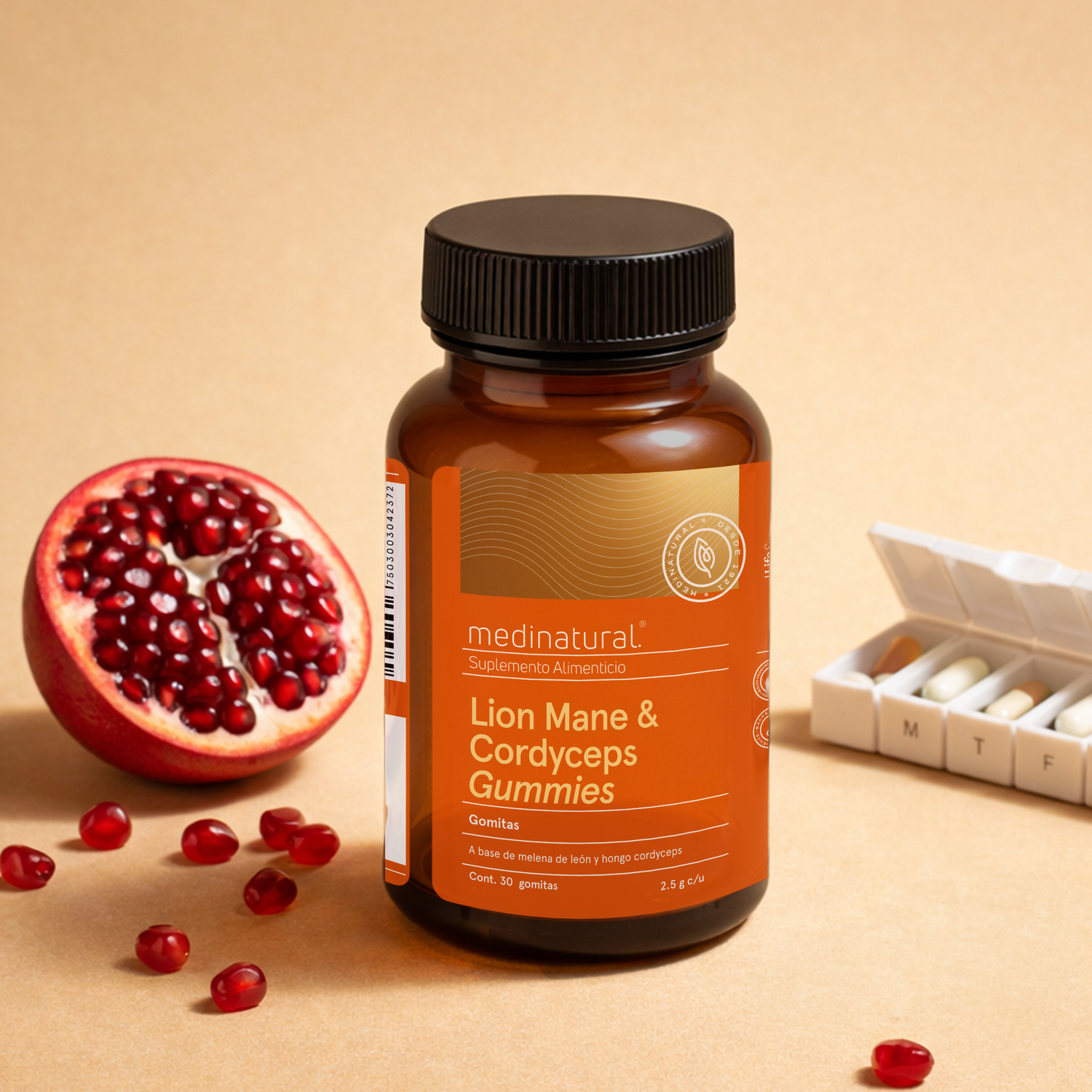 Medinatural Gomitas Melena León y Cordyceps 30 GOMITAS (2.5 g c/u)