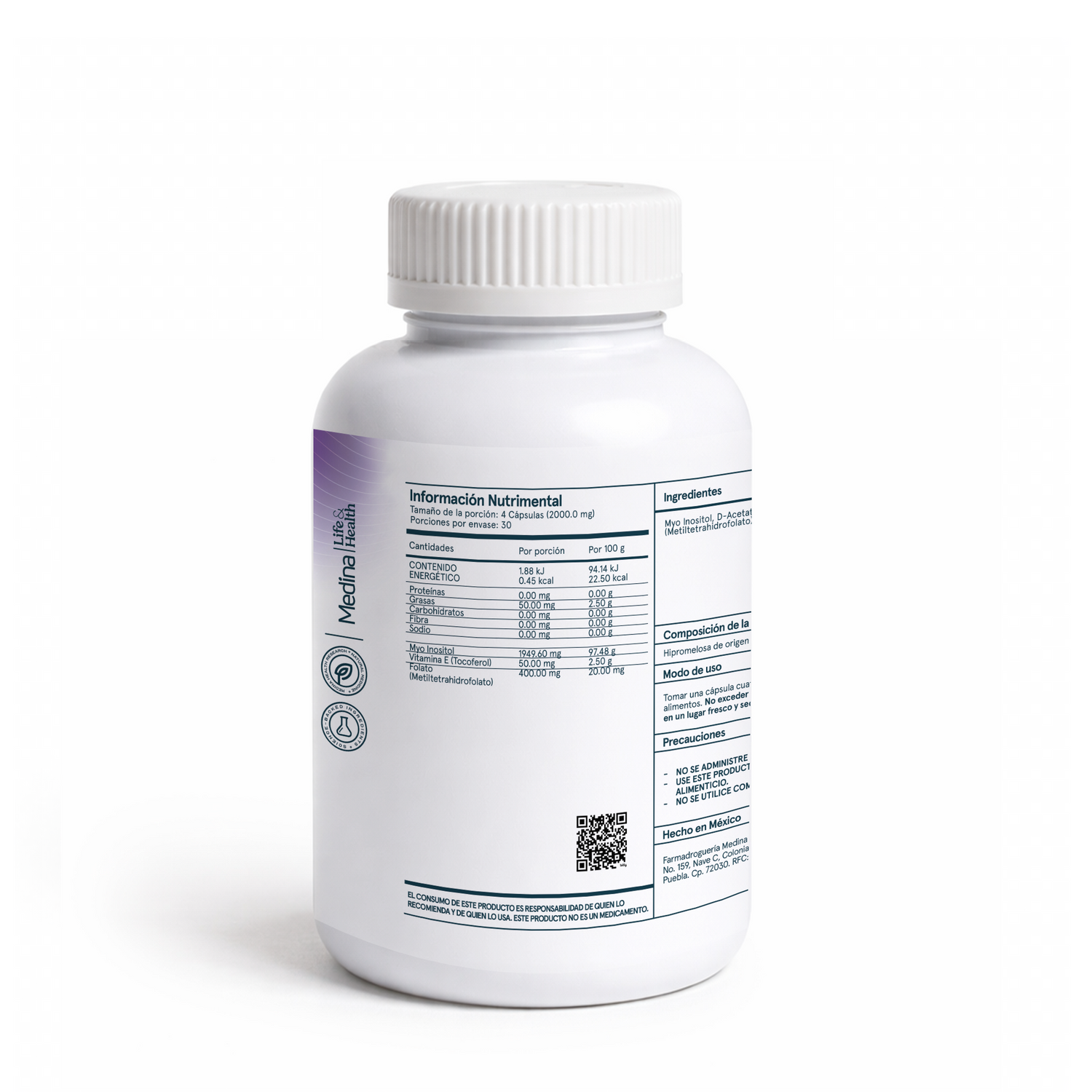 Medinatural Ovarian Nutrition 120 Cápsulas 500mg c/u