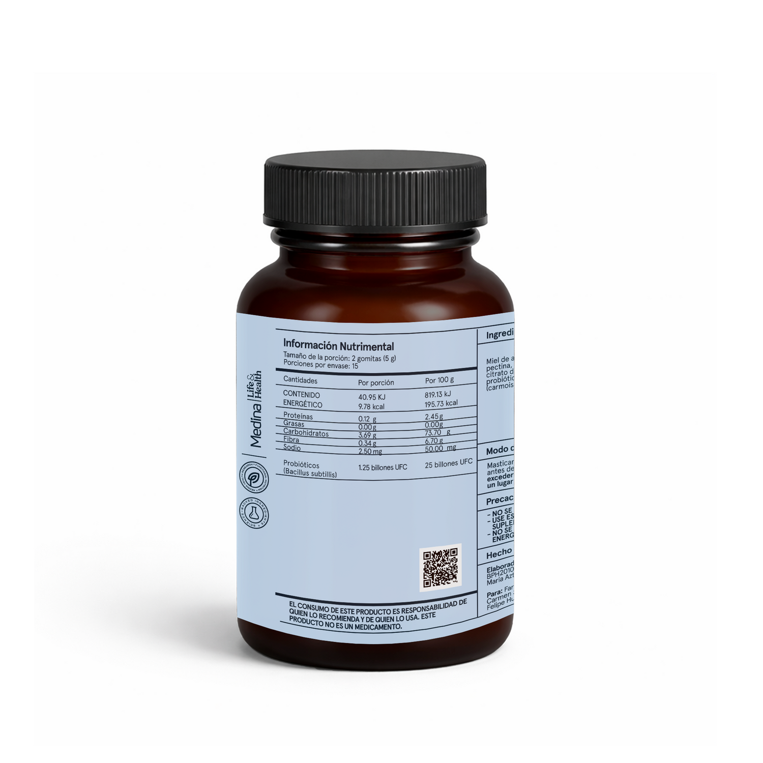 Medinatural Gomitas Prebioticos y Probioticos 30 Gomitas (2.5 g c/u)