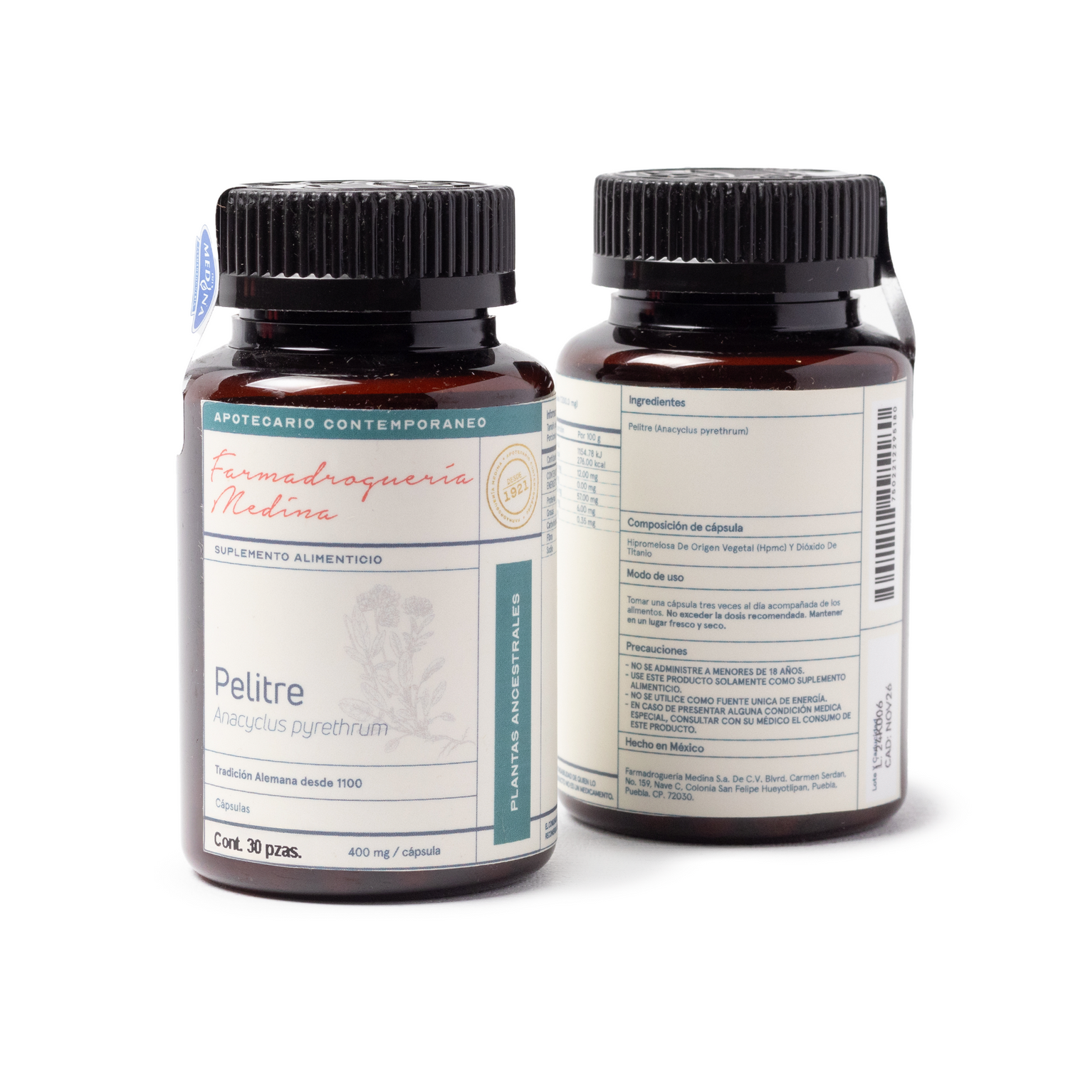 Medinatural Pelitre 400mg  30pzs