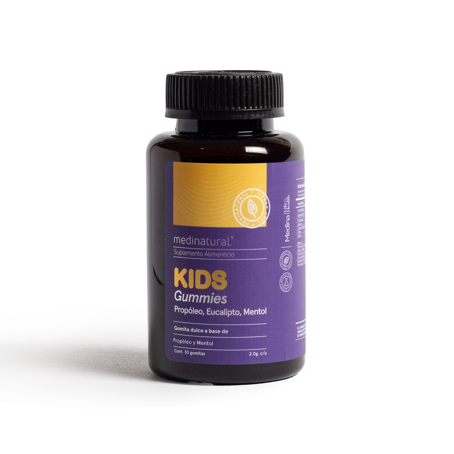 Medinatural Propoleo, Eucalipto, Mentol 30 Gomitas Kids 2.0g c/u