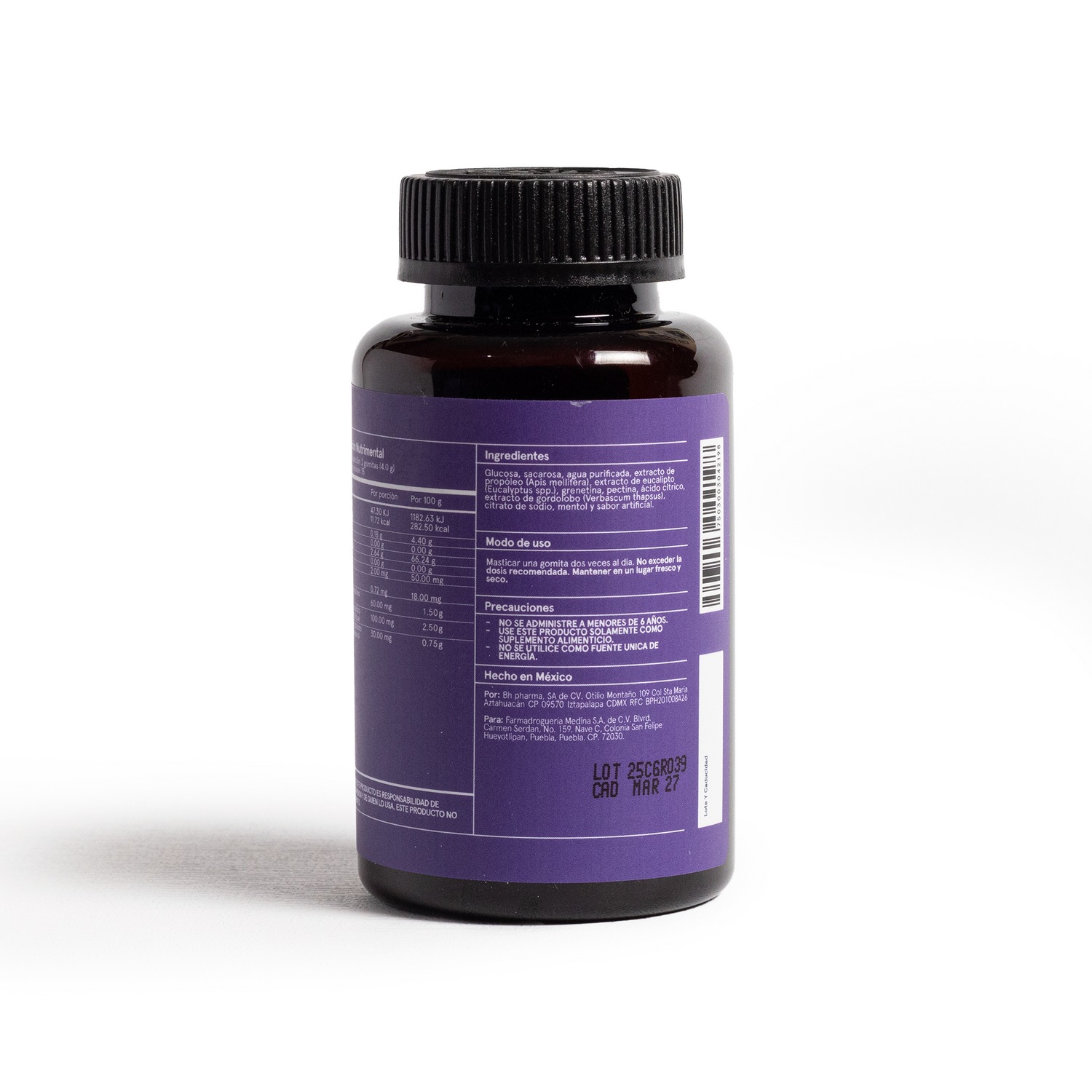 Medinatural Propoleo, Eucalipto, Mentol 30 Gomitas Kids 2.0g c/u