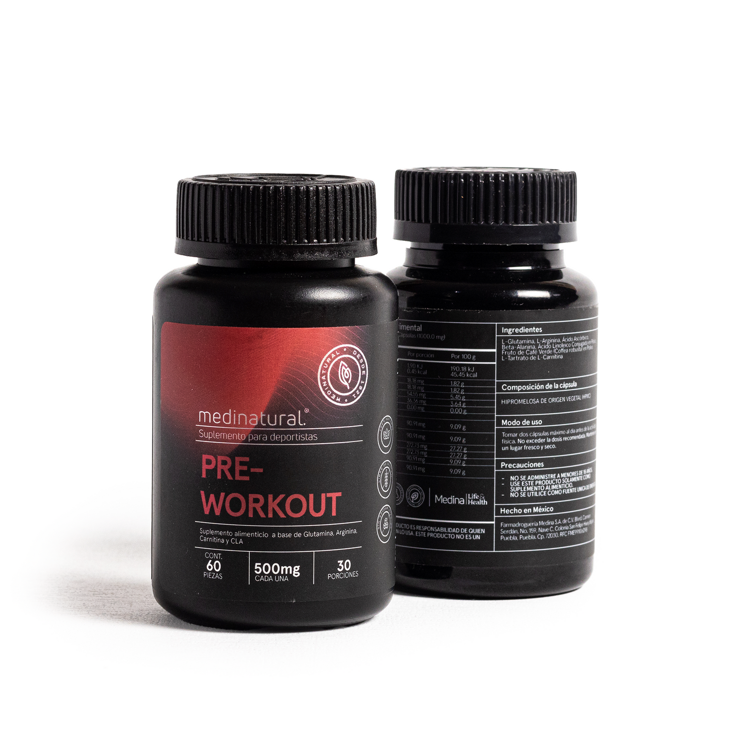 Medinatural Pre Workout 60 Cápsulas 500mg c/u